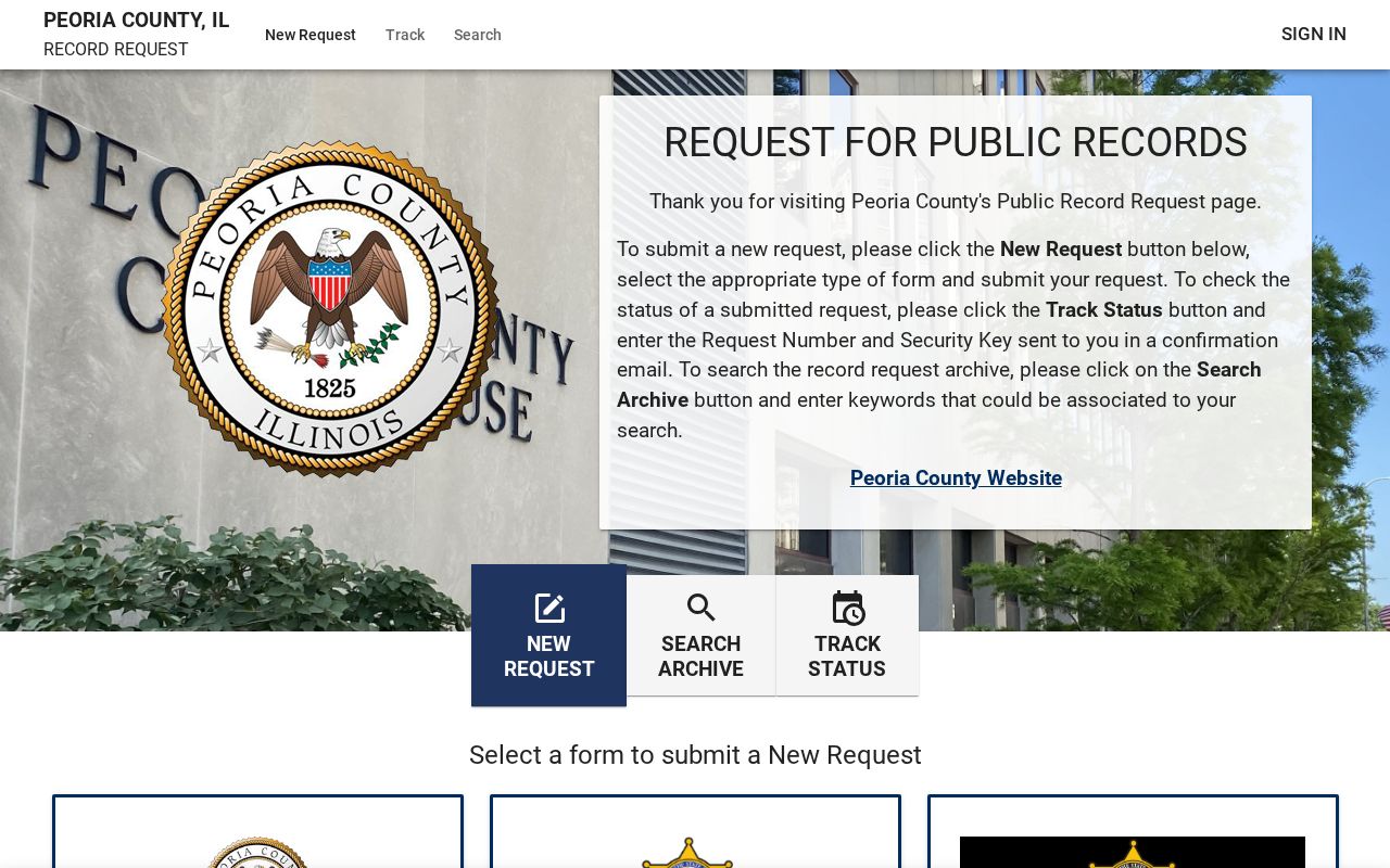 Peoria County arrest record JustFOIA request