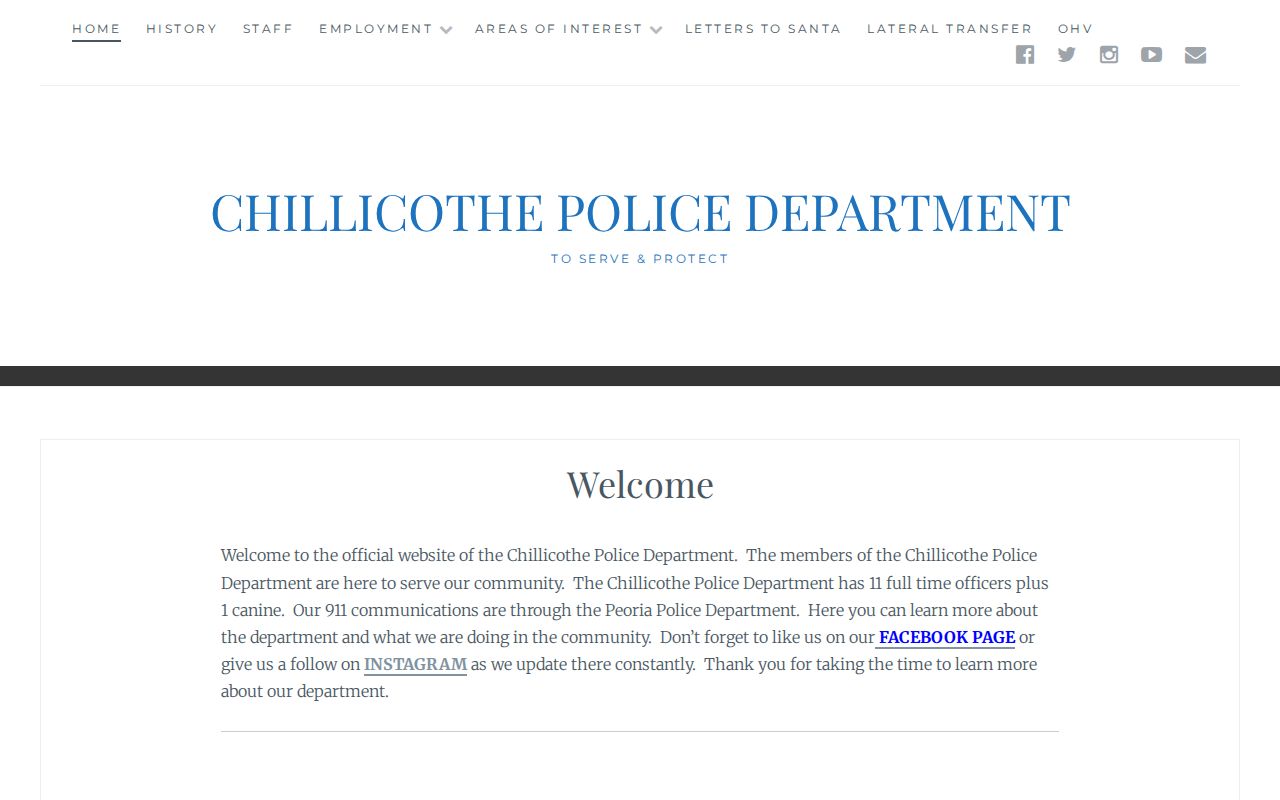 Chillicothe police criminal records department home