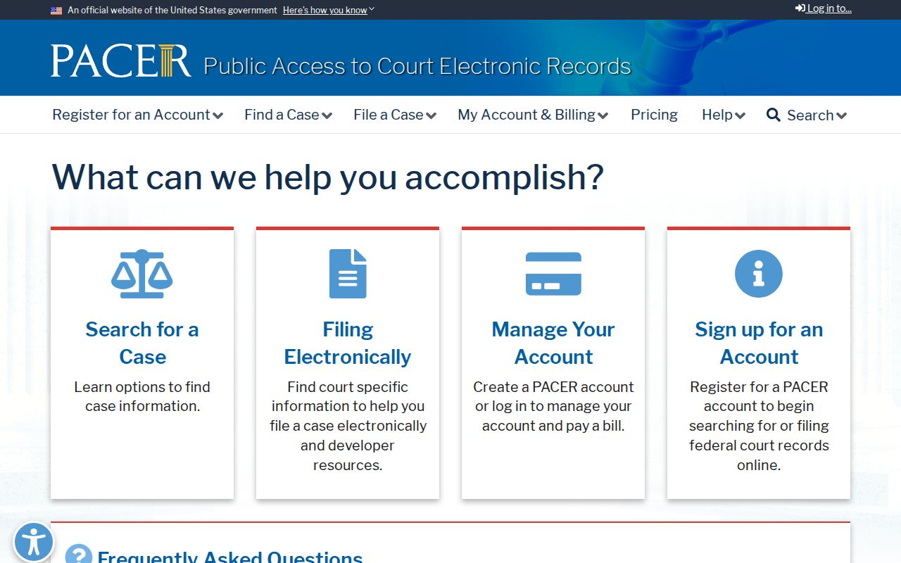 Peoria federal criminal court PACER access