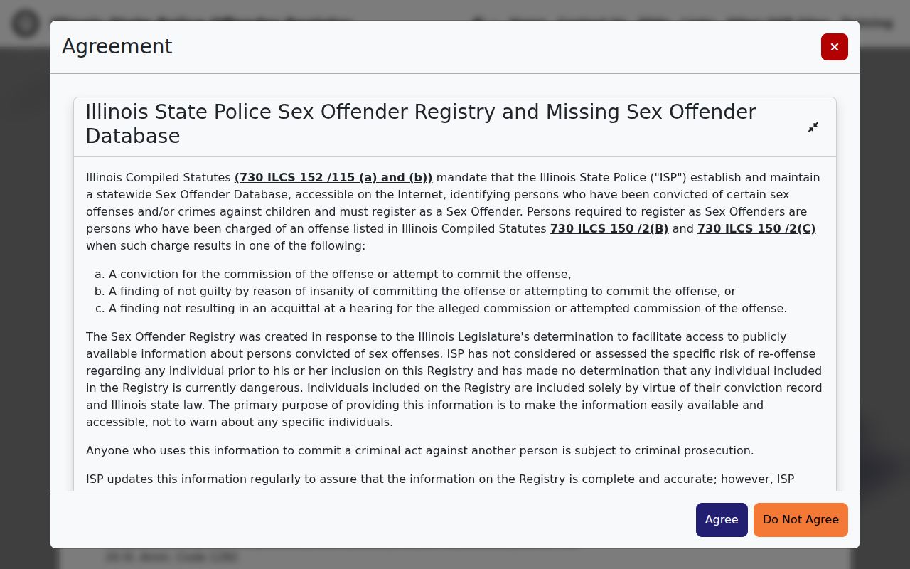 Illinois registry home for a Peoria County sex offender check
